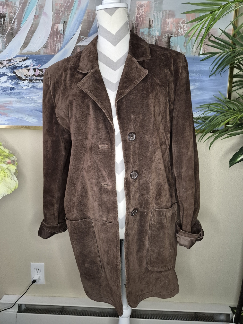 Margaret Godfrey Women's Brown Suede Leather Jacket